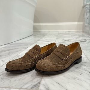 Office of Angela Scott loafers.  Sz: 39. Honeycomb suede. Style: Ms. Charlotte